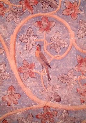 Detail of a bird, from the wall decoration of the Pope's bedroom