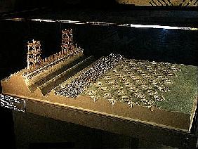 Model of Caesar''s defences at Alesia (mixed media)