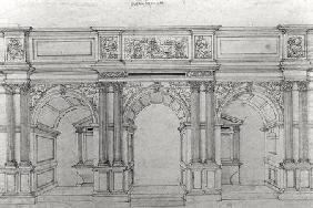 Rood Screen of the church Saint-Germain-l'Auxerrois design by Pierre Lescot (1515-78) (pen & ink on
