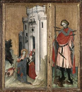 St. Andrew Chasing Demons from the Town of Nicaea and St. Sebastian, right hand panel of the Thouzon