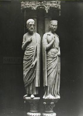 Statues of Philippe Hurepel (1200-34) Comte de Clermont and his wife Mahaut (d.1260) Comtesse de Bou