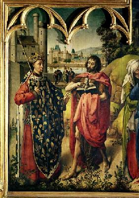 The Parlement of Paris Altarpiece, detail of St. Louis and St. John the Baptist