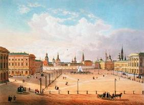 The Theatre Square in Moscow, printed by Jacottet and Bachelier