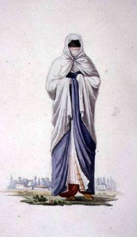 Turkish Woman from Smirna, probably by Cousinery, Ottoman period