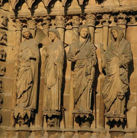 The Visitation, four jamb figures from the West Facade of the Cathedral from French School