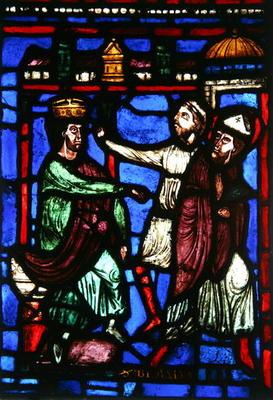 Window depicting St. Blaise listening to his condamnation, Ile de France Workshop (stained glass)