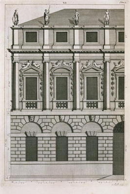 Architectural design demonstrating Palladian proportions, engraved by Bernard Picart (1673-1733) c.1 from French School, (18th century)