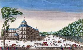 View of Schloss Esterhazy, Eisenstadt, Austria (coloured engraving)