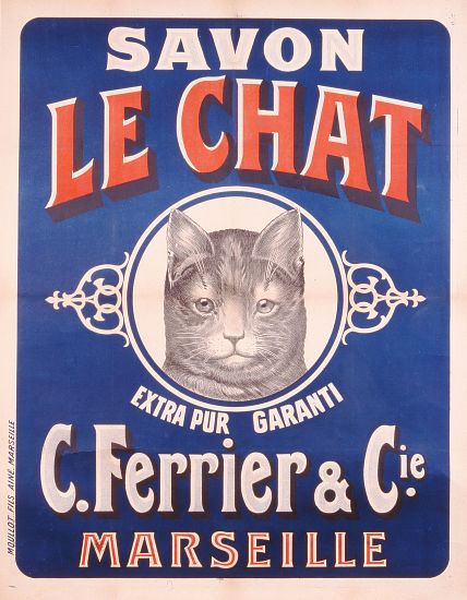 Advertisement for Savon le Chat, printed by Moullot Fils, Marseilles from French School, (20th century)