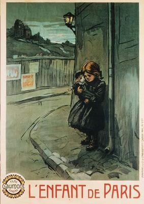 Poster advertising the film 'L'Enfant de Paris', produced by Gaumont Cinema Films (colour litho) from French School, (20th century)