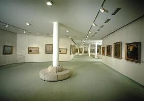 View of the basement exhibiting works by Claude Monet (1840-1926) (photo)