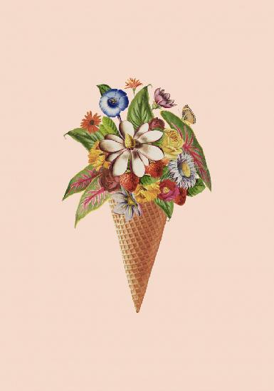 Botanical pink ice cream