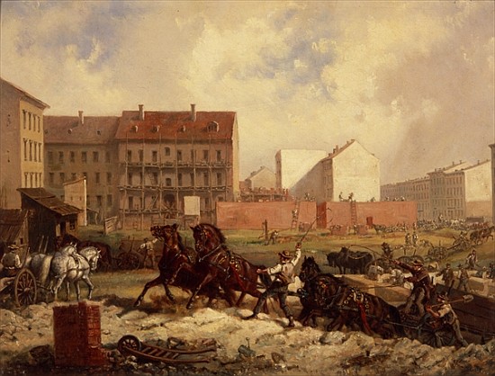 Period of Promoterism: Construction of the Grenadierstrasse, Berlin, c.1875 from Friedrich Kaiser