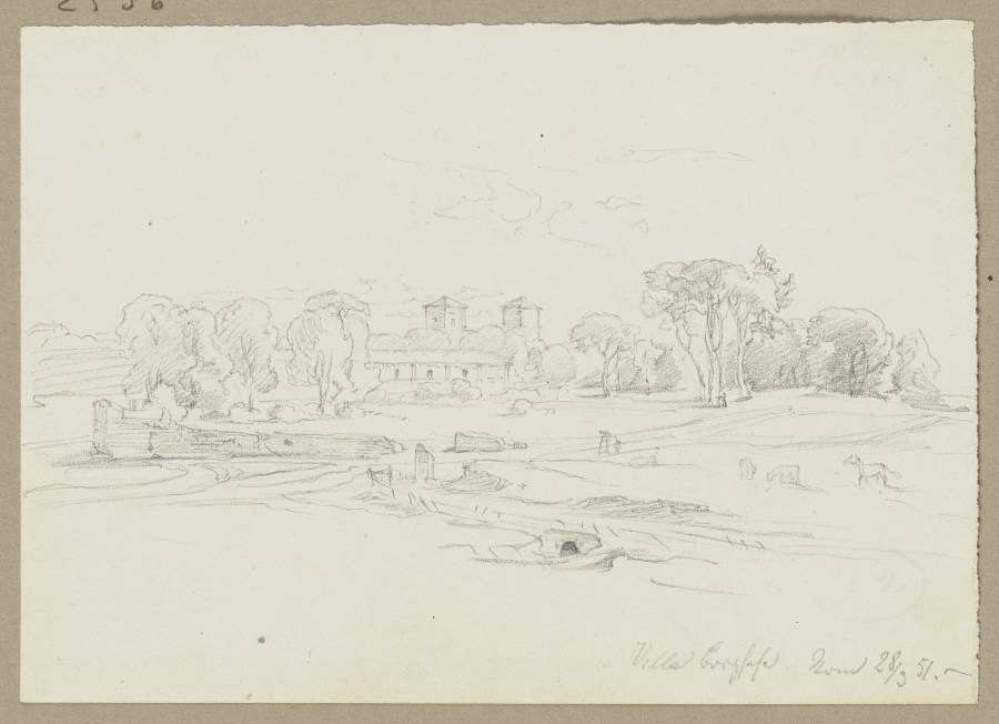 Landschaft, im Hintergrund die Villa Borghese from Friedrich Metz