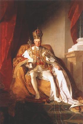 Emperor Franz L . of Austria in the coronation regalia