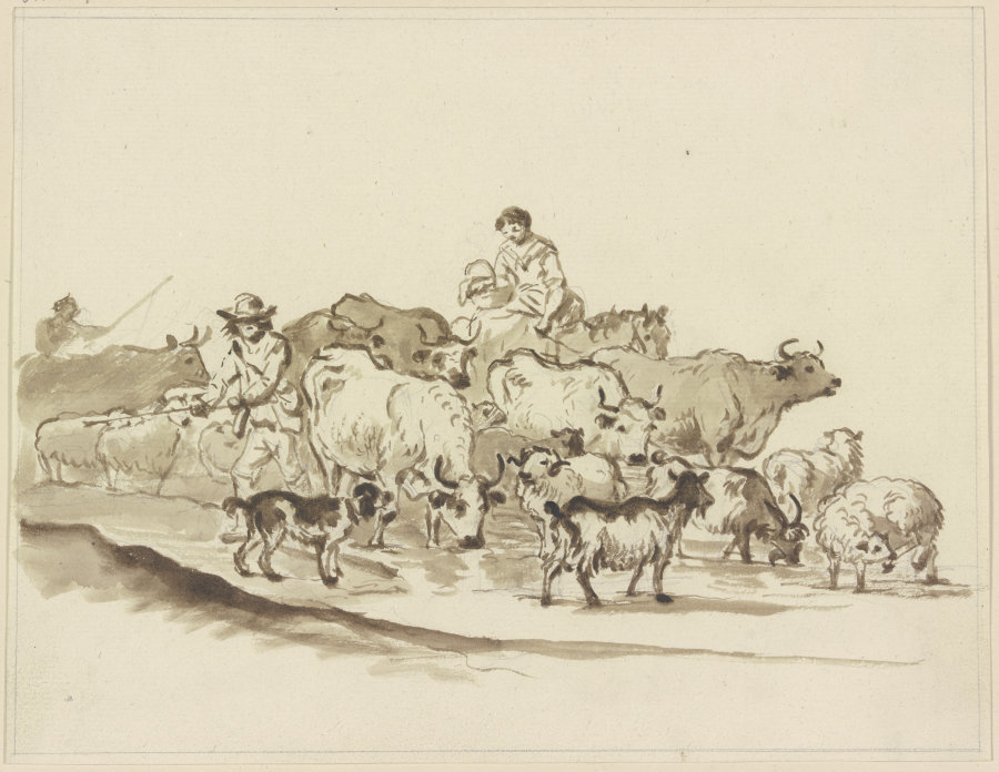 Cattle herds with shephers from Friedrich Wilhelm Hirt