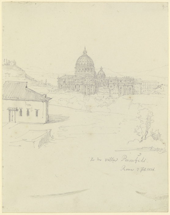 Sankt Peter in Rom, von der Villa Pamphili aus gesehen from Friedrich Maximilian Hessemer