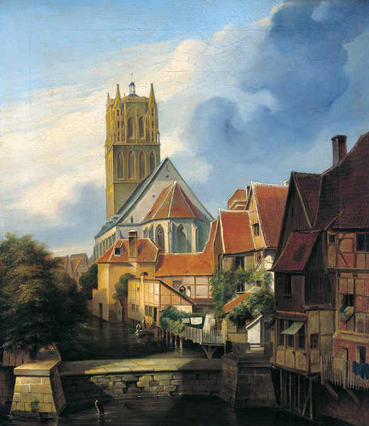 Ansicht der Überwasserkirche zu Münster von Südosten from Friedrich Wilhelm Harsewinkel