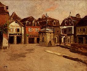 Small town square. from Frits Thaulow