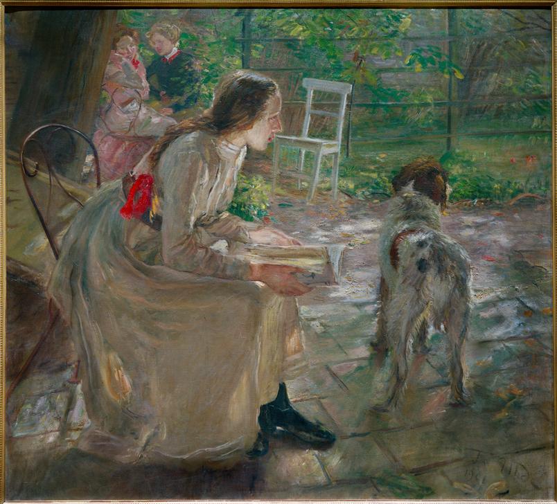 Die Töchter des Künstlers im Garten from Fritz von Uhde
