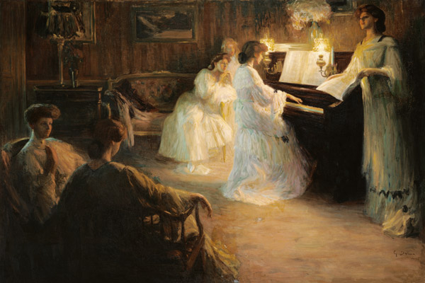 Young Girls at a Piano from Gabriel Deluc