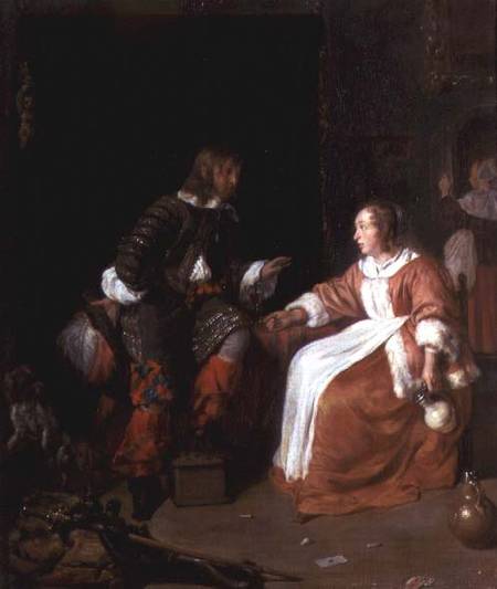 A maid and an officer from Gabriel Metsu