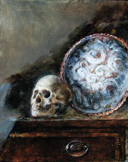 Skull and Plate (oil on canvas)  from Gail  Schulman