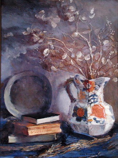 Still Life - Books with Pitcher (oil on canvas)  from Gail  Schulman