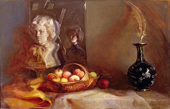 Still Life with Apples and Beethoven''s Bust (oil on canvas)  from Gail  Schulman