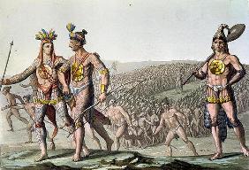 The Chiefs of Florida on their Way to War, c.1820 (coloured engraving)