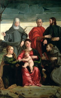 The Mystic Marriage of St. Catherine with St. Francis, St. Clare, St. Cosmas and St. Damian from Gaspare Pagani