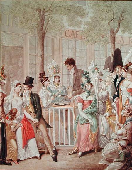 The Terrace of the Cafe de la Rotonde in 1814 from Georg Emanuel Opitz