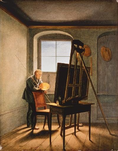 Caspar David Friedrich in his studio