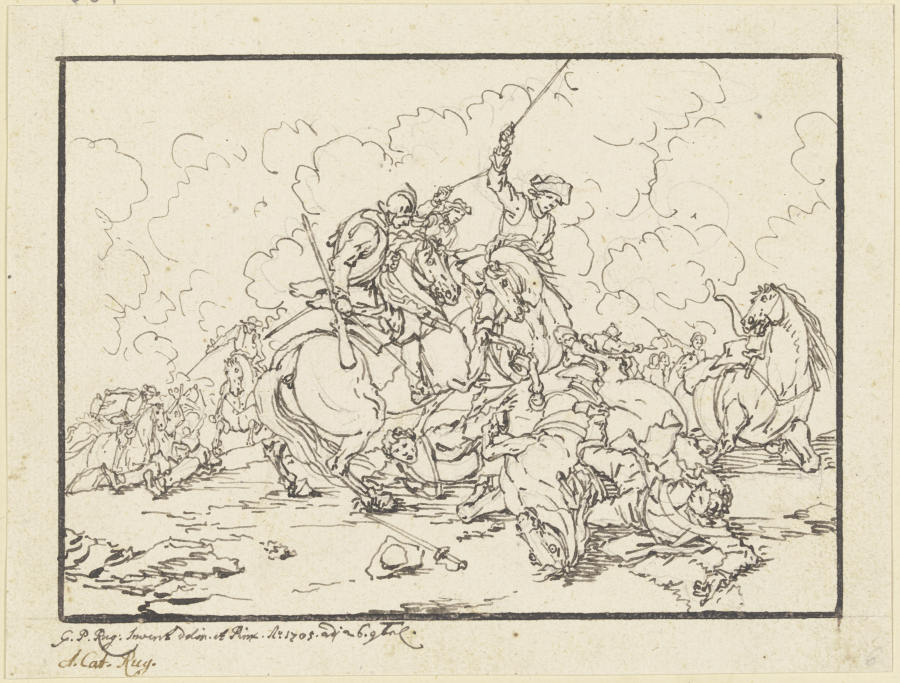 Equestrian combat from Georg Philipp Rugendas d. Ä.