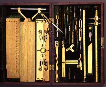Drawing set and case 18th century from George Adams