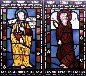 Isaiah and Moses, detail from the Creation Window, 1861 (stained glass) (see 120153)
