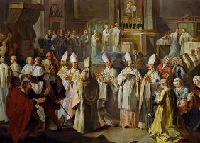 The bishop consecration of the Elector Clemens August by Benedikt XIII.