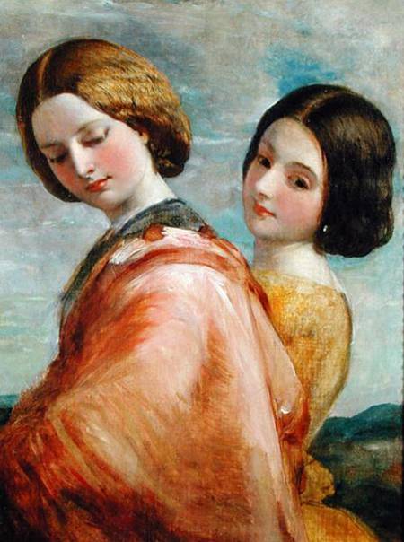 Two Young Women Walking from George Frederick Watts