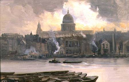 St.Paul's from the River (board) from George Hyde Pownall