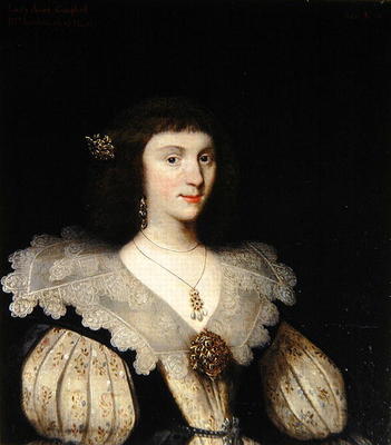 Lady Anne Campbell (1594-1638), 2nd Marchioness of Huntly, 1626 (oil on canvas) (for pair see 266107 from George Jamesone