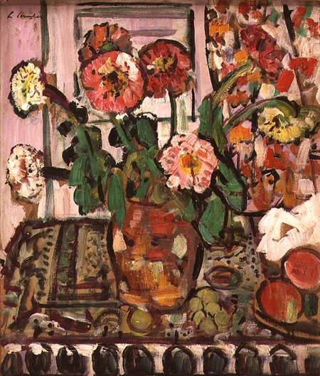 A Still Life of Fruit and Flowers (panel) from George Leslie Hunter