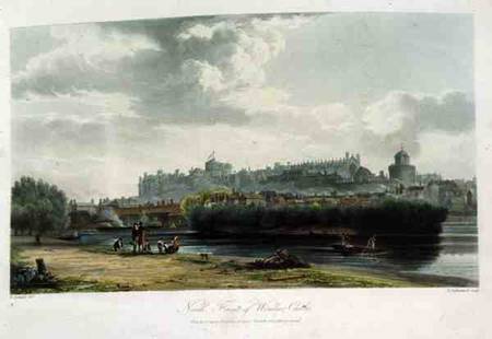 The North Front of Windsor Castle, from 'Royal Residences', engraved by Thomas Sutherland (b.1785), from George Samuel