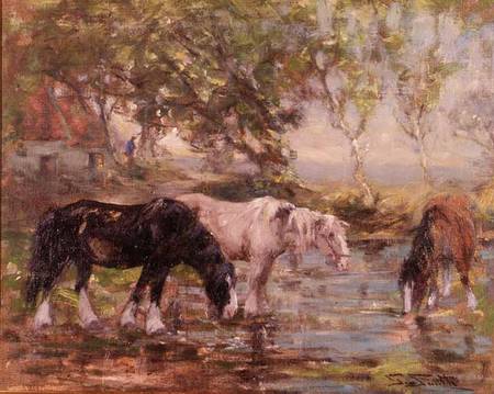 Horses at a Pool from George Smith