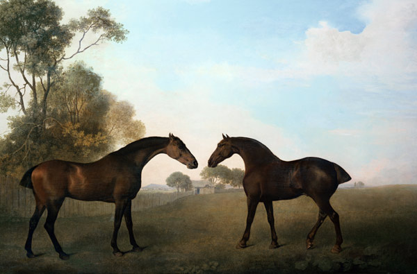 Two Hunters out at Grass from George Stubbs