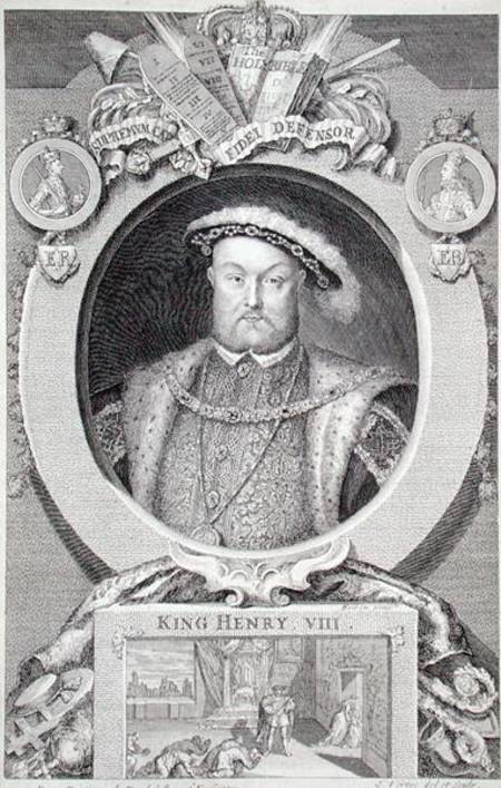 Henry VIII (1491-1547), after a painting in the Royal Gallery at Kensington from George Vertue