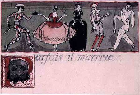 'Parfois il m'arrive' (ink and w/c on paper) from Georges Barbier