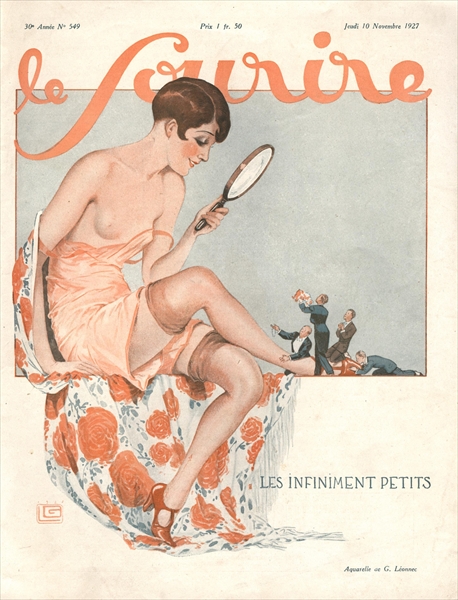 Front cover of ''Le Sourire'', November 1927 (colour litho)  from Georges Leonnec