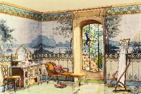 Design for a Bathroom, from 'Interieurs Modernes', published Paris, 1900 (colour litho)