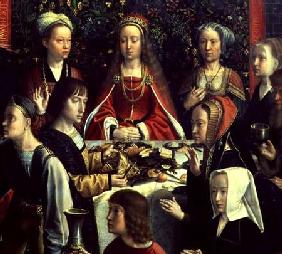 The Marriage at Cana, detail of the bride and surrounding guests