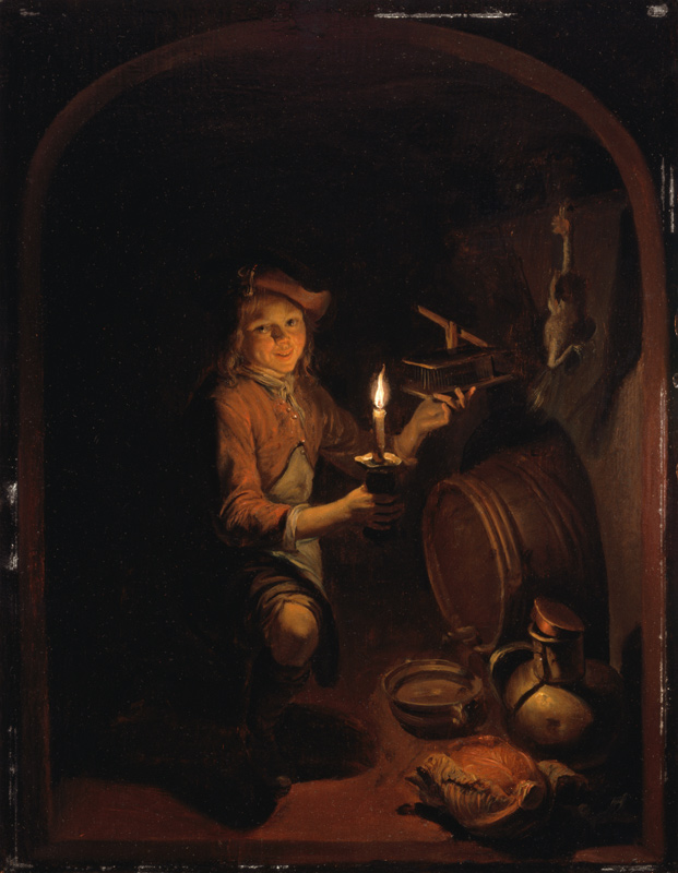 The boy with the mousetrap from Gerard Dou